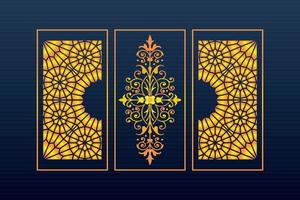 Abstract Geometric islamic Background Decorative Arabic Ornament Cnc Cut Laser Pattern vector