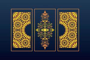 Abstract Geometric islamic Background Decorative Arabic Ornament Cnc Cut Laser Pattern vector