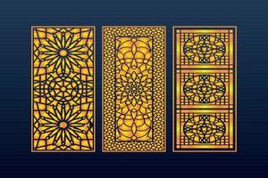 Abstract Geometric islamic Background Decorative Arabic Ornament Cnc Cut Laser Pattern vector