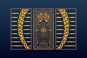 Abstract Geometric islamic Background Decorative Arabic Ornament Cnc Cut Laser Pattern vector