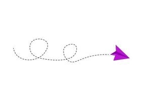 Dashed Line Paper Airplane Route vector