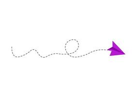 Dashed Line Paper Airplane Route vector