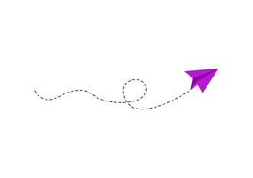 Dashed Line Paper Airplane Route vector