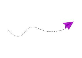 Dashed Line Paper Airplane Route vector