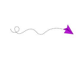 Dashed Line Paper Airplane Route vector