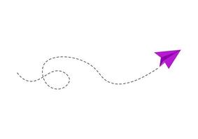 Dashed Line Paper Airplane Route vector