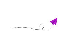 Dashed Line Paper Airplane Route vector