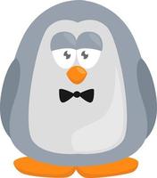 Penguin with a black bow,illustration,vector on white background vector