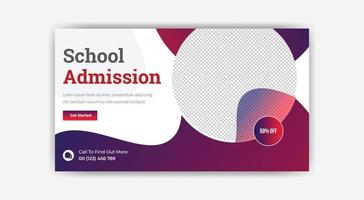school admission thumbnail template design. free vector