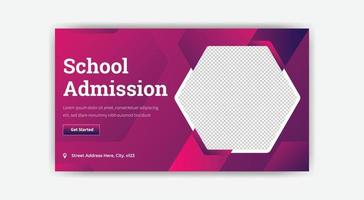 school admission thumbnail template design. free vector