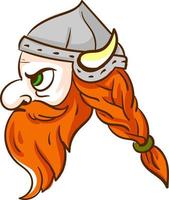 Angry viking, illustration, vector on white background