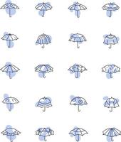 Umbrellas icon pack, illustration, vector on a white background.