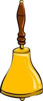 Golden hand bell,illustration,vector on white background vector