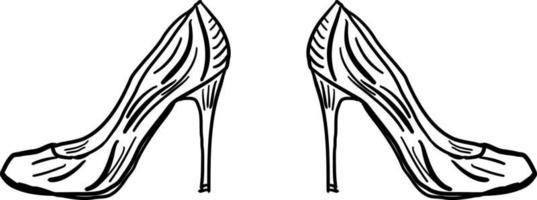 Ladies heels, illustration, vector on white background.