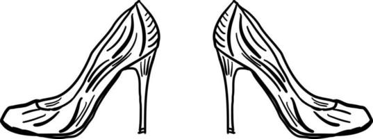 Ladies heels, illustration, vector on white background.