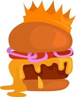 Burger king , illustration, vector on white background