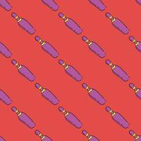 Bowling pin ,seamless pattern on red background. vector