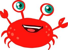 Flat red crab, illustration, vector on white background.