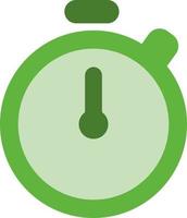 Green stopwatch, illustration, vector on a white background.