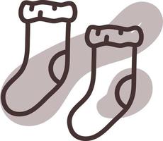 Brown socks, illustration, vector on a white background.