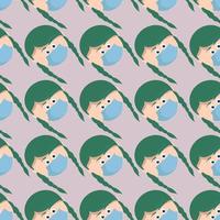 Man with masks pattern, illustration, vector on white background