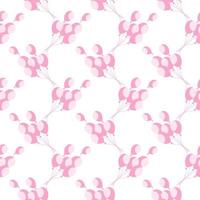 Pink balloons ,seamless pattern on white background. vector
