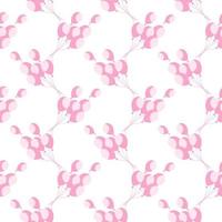 Pink balloons ,seamless pattern on white background. vector