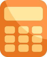 calculadora de oficina naranja, ilustración, vector sobre fondo blanco.