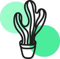 Green plant in a pot , illustration, vector on white background.