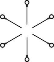 Five pins,illustration, vector on white background.