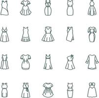 Types of dresses, illustration, on a white background. vector