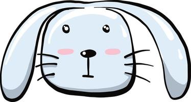 Cute white bunny head, illustration, vector on a white background.