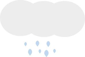 Cloud with rain drops, icon illustration, vector on white background