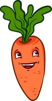 Happy carrot, illustration, vector on a white background.