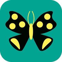 Black butterfly with yellow details, illustration, vector, on a white background. vector