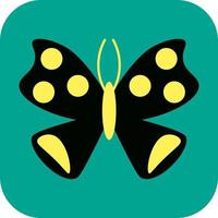 Black butterfly with yellow details, illustration, vector, on a white background. vector