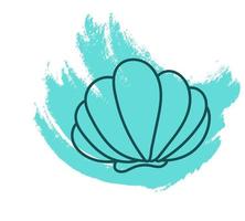 Rose petal tellin seashell, icon illustration, vector on white background