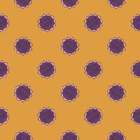 Purple sunflowers,seamless pattern on orange background. vector