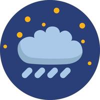 Rainy night cloud, illustration, vector on a white background.