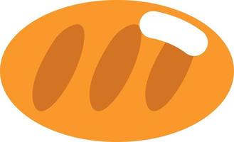 Small bakery bread, illustration, vector on a white background.