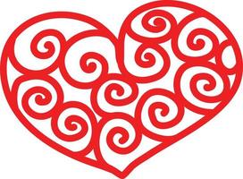 corazón rojo romántico, ilustración, vector sobre un fondo blanco