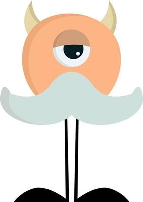 A monster with long legs, vector or color illustration.