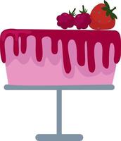 Berry cake, illustration, vector on white background