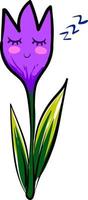 Sleeping crocus, illustration, vector on white background.