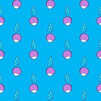 Purple beet , seamless pattern on a blue background. vector
