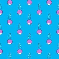 Purple beet , seamless pattern on a blue background. vector