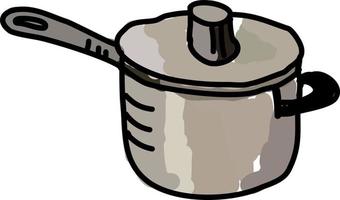 Saucepan, illustration, vector on white background.