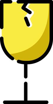 Envío frágil, ilustración, vector sobre fondo blanco.