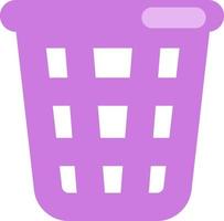 Purple bin, illustration, vector on a white background.