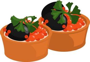 Nice tartlets, illustration, vector on white background.